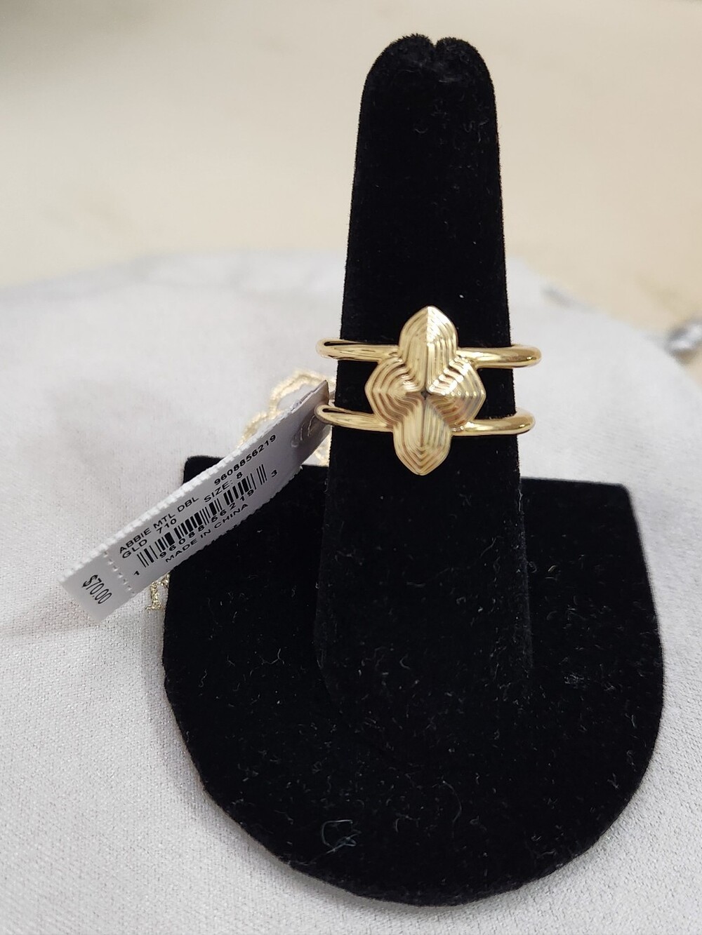 Kendra Scott Abbie Double Band Ring Gold Sz 8 NWT